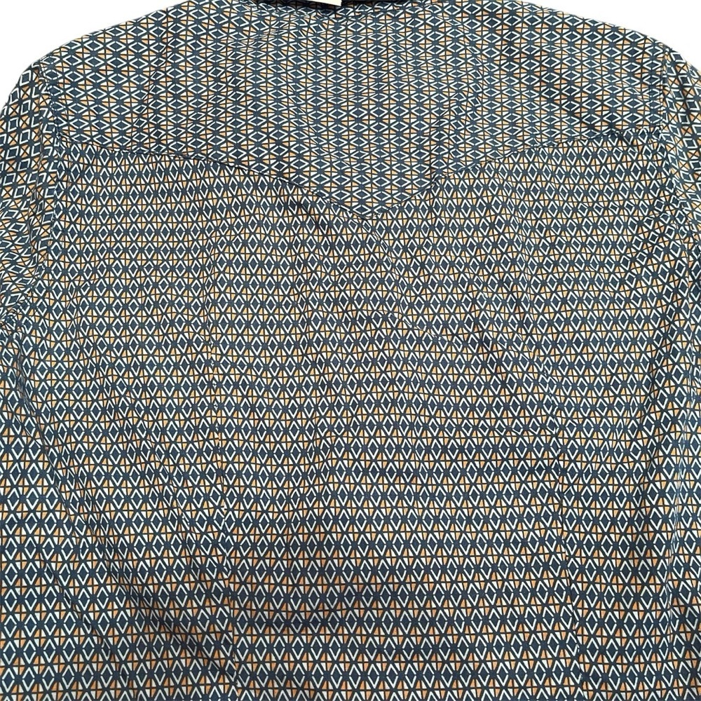 Roper Western Diamond Print Long Sleeve Snap Up Shirt Size S - Picture 4 of 9
